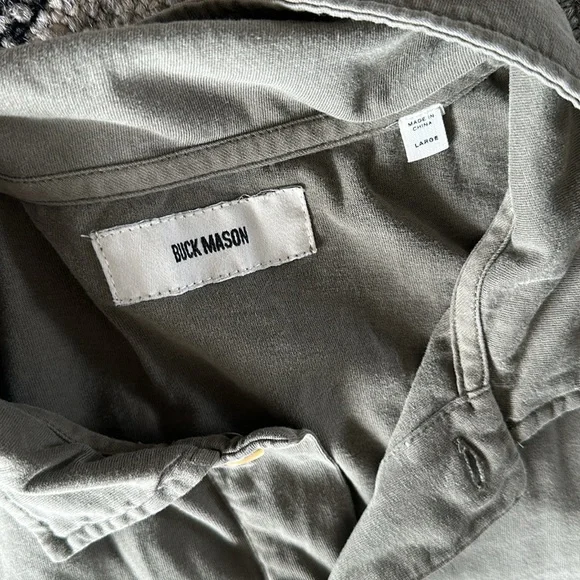 Buck Mason Gray Polo Shirt Short Sleeve Classic - Picture 2 of 3